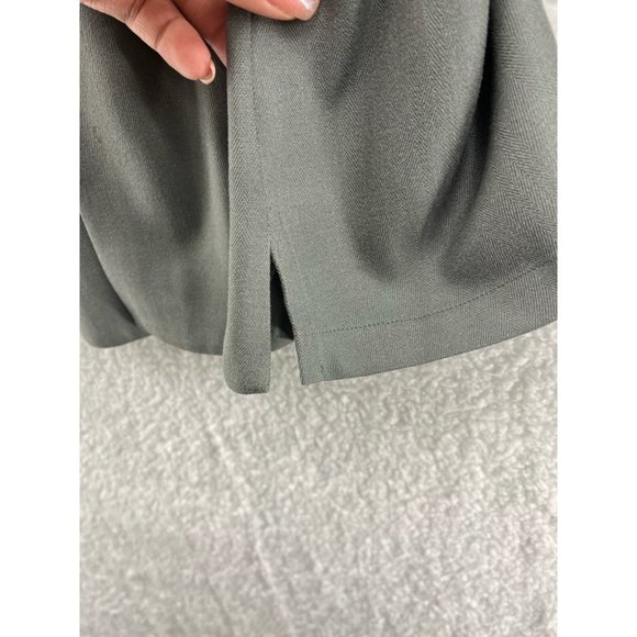 Eileen Fisher Womens Jacket Coat Gray Herringbone Buttons Slit 100% Silk L - Picture 5 of 8